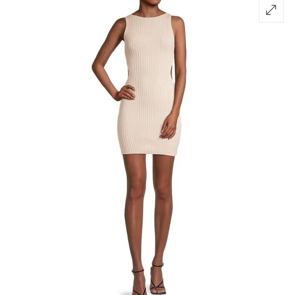 Bec + Bridge Cream Beige Cutout Mini Dress
